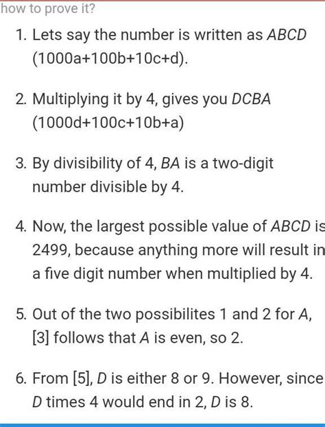 5 digit number multiplied by 4 gives reverse|Reverse 5 digit number by multiplying 4 .